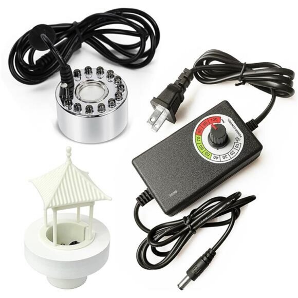 Ultrasonic Mist Maker Fogger with Mist Volume Regulator, Water Fountain Fogger - Picture 1 of 8